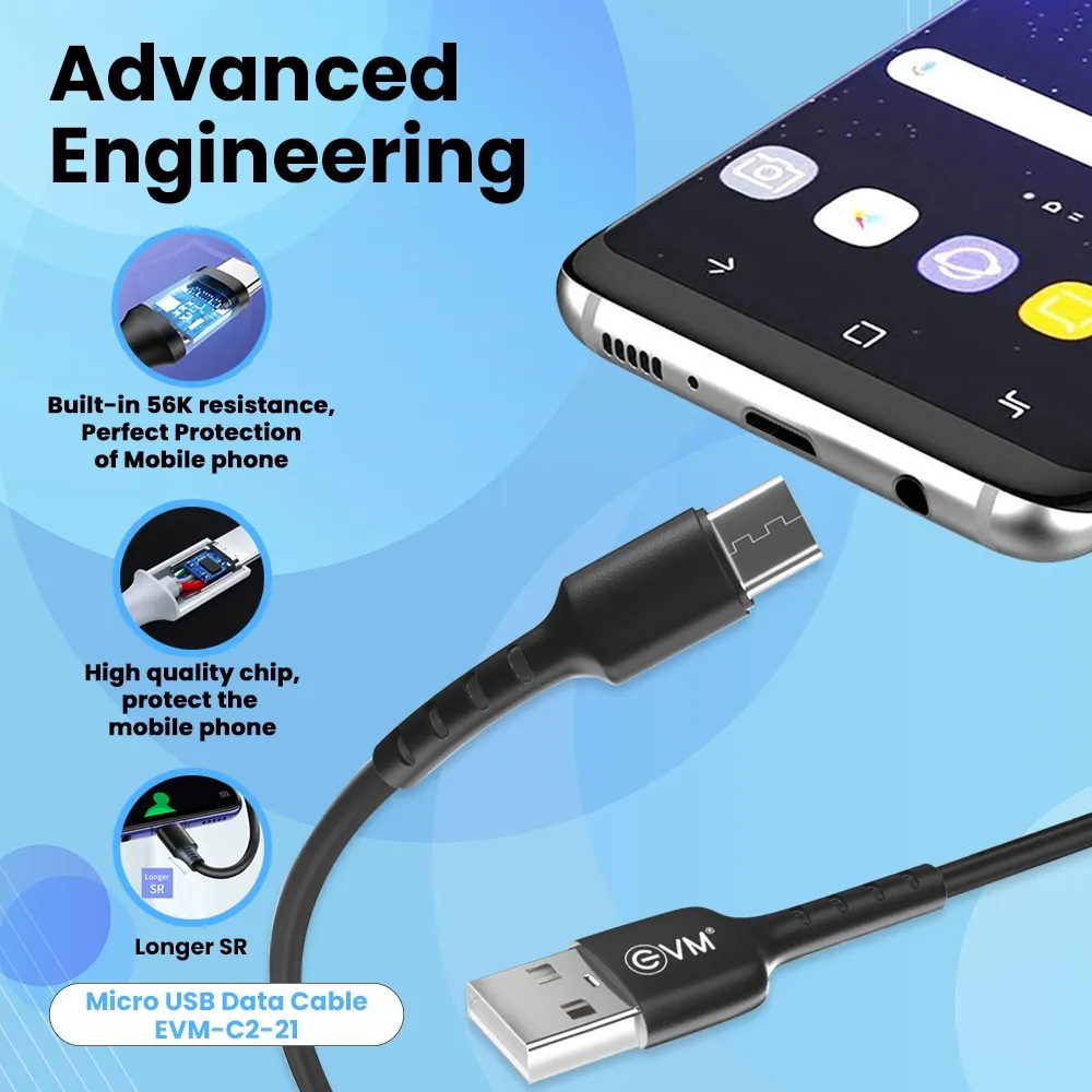 EVM Micro USB Charge & Sync Cable EVM-C2-21-B view 4